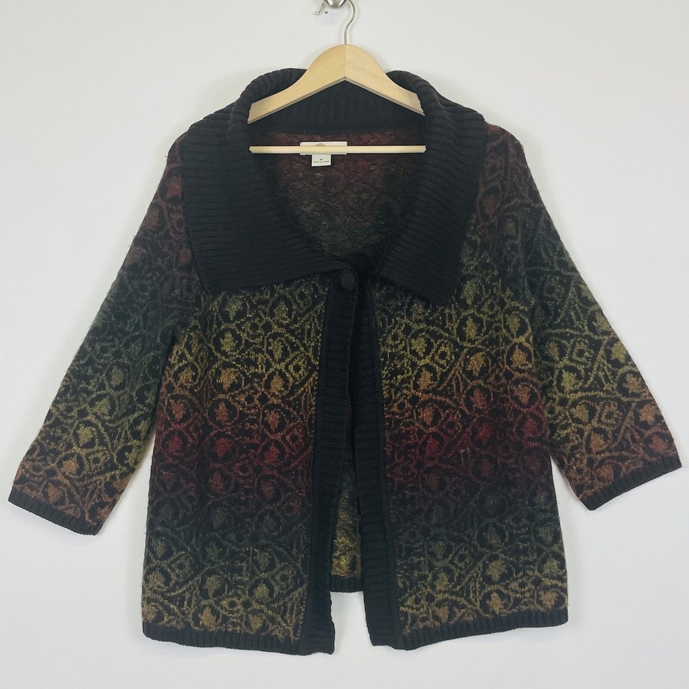 Bob Timberlake Women‎ Medium Cardigan Boho Natural Earth Tones Gradient Knit